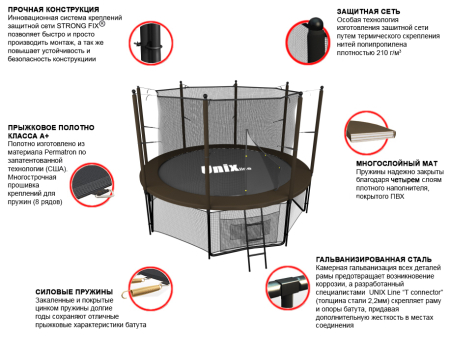 Батут UNIX line 10 ft Black&Brown (inside)