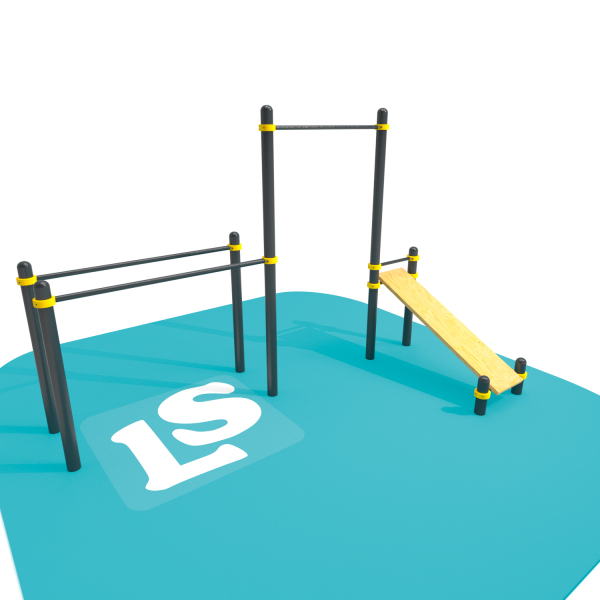 картинка Спортивный комплекс турник, брусья, скамья для пресса Workout LS42 от магазина Лазалка
