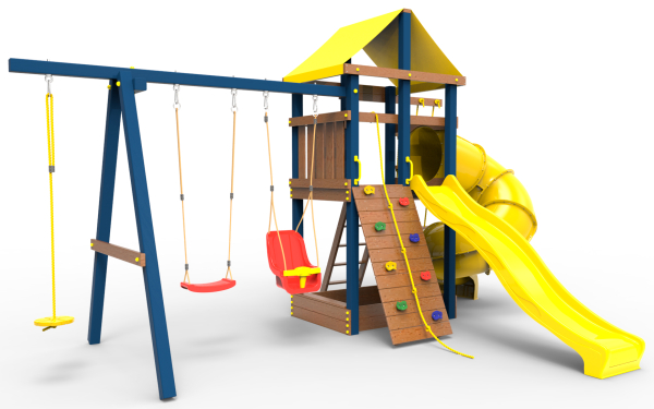 картинка Детская игровая площадка Пикник  "Элит" с винтовой трубой (синий) от магазина Лазалка