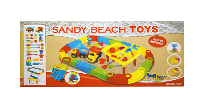 картинка Песочница Большая + Стол Песочница с машинками "Веселый Пляж" от магазина БэбиСпорт