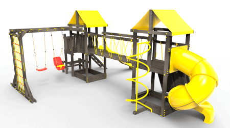 Детская площадка Пикник "Black" Кракен с винтовой трубой