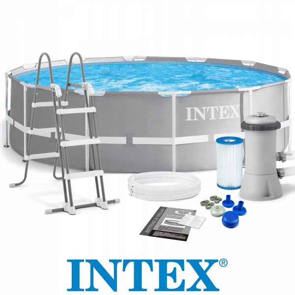 картинка Каркасный бассейн Prism Frame 366х99см, фильтр-насос 2006 л/ч, лестница, 8592л, 41кг, Intex, 26716 от магазина Лазалка